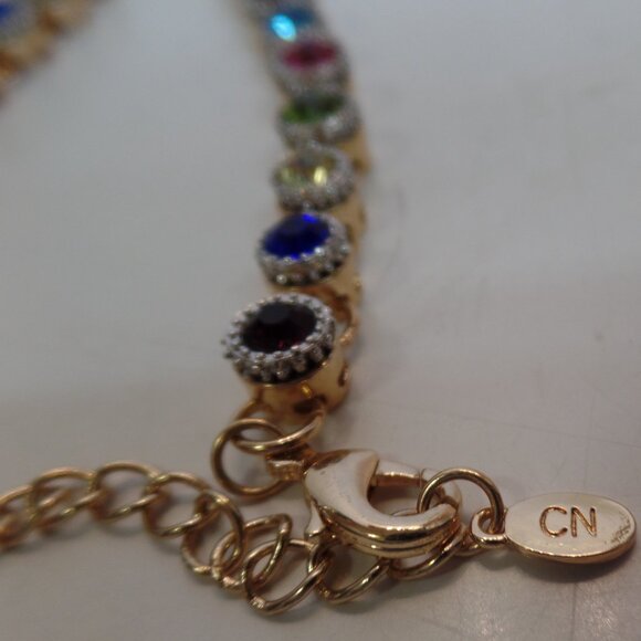 OPC CN RAINBOW Goldtone Chain Necklace & Bracelet & COLORFUL Premium Crystals - Picture 8 of 11